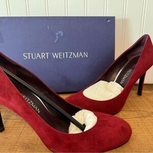 Stuart Weitzman Women's Red Suede Heels